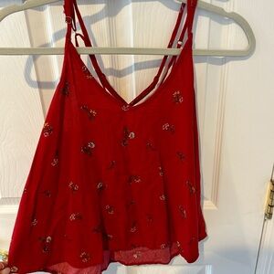 Red blouse with flowers